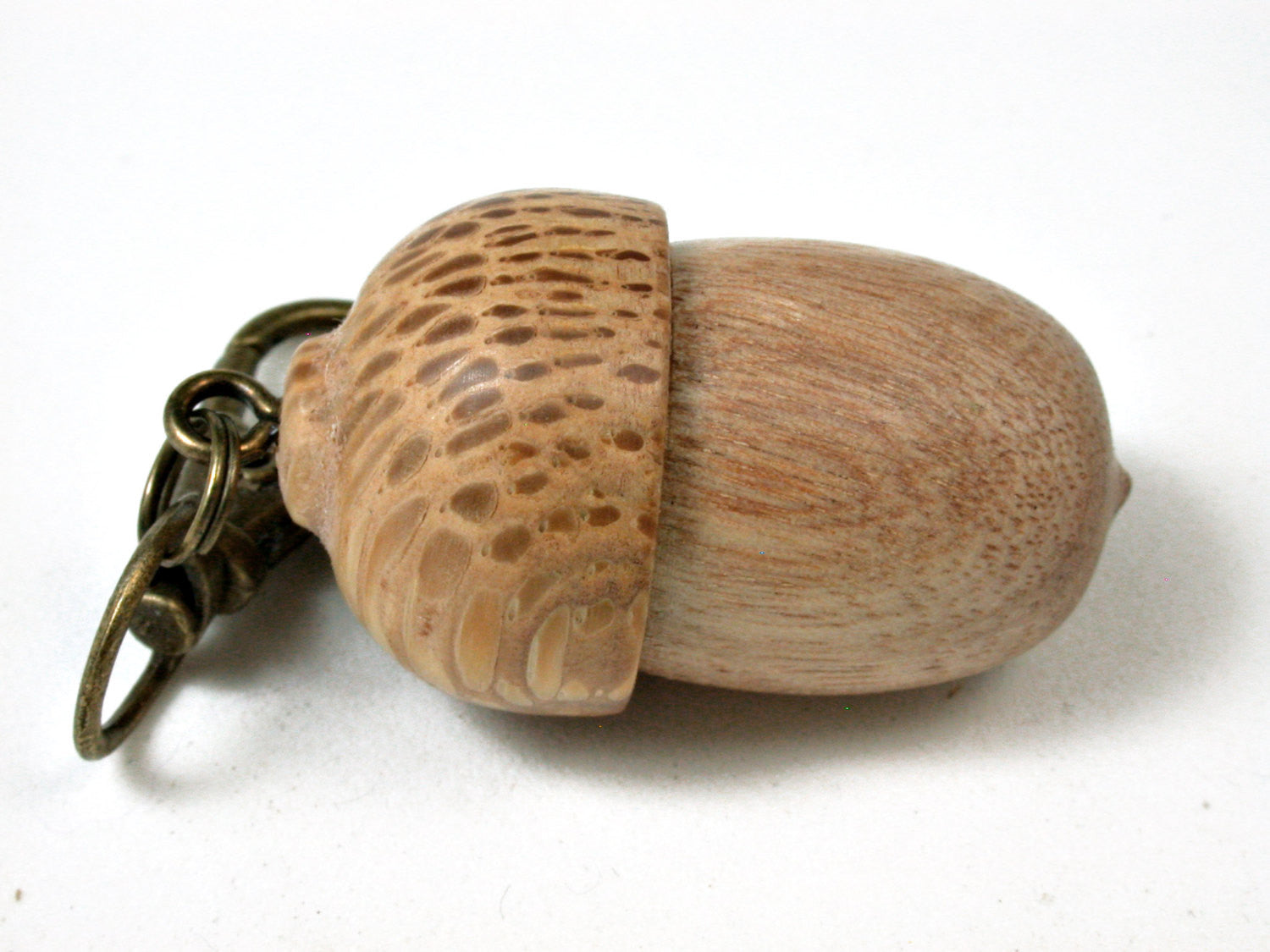 LV-2432 Perfume Wood & Royal Palm Acorn Pendant Box, Bag Charm, Keychain-SCREW CAP