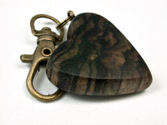 LV-2457 Black n White Ebony Wooden Heart Charm, Keychain, Wedding Favor-Hand Made