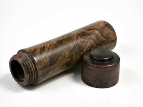 LV-2492 Velvet Tamarind Burl & Patridgewood Slim Box, Toothpick Holder, Needle Case-SCREW CAP
