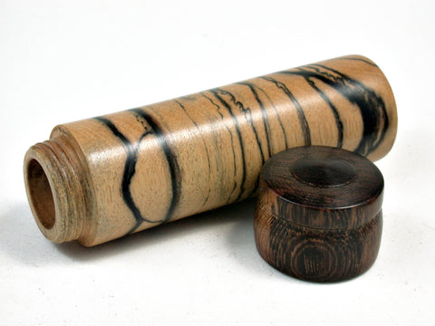 LV-2495 Black n White Ebony with Monterillo Wooden Slim Box, Toothpick Holder, Needle Case-SCREW CAP