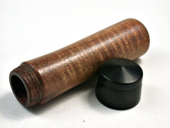 LV-2496 Curly Koa with Ebony Wooden Slim Box, Toothpick Holder, Needle Case-SCREW CAP