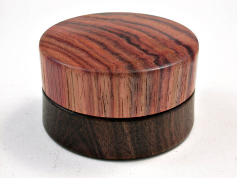 LV-2499 Mun Ebony & Tulipwood Flat Pill Box, Ring Holder, Jewelry Box-SCREW CAP