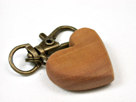 LV-2460 West Indie Satinwood Heart Charm, Keychain, Wedding Favor-Hand Made