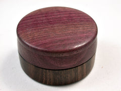 LV-2500 Mun Ebony & Purpleheart Flat Pill Box, Ring Holder, Jewelry Box-SCREW CAP