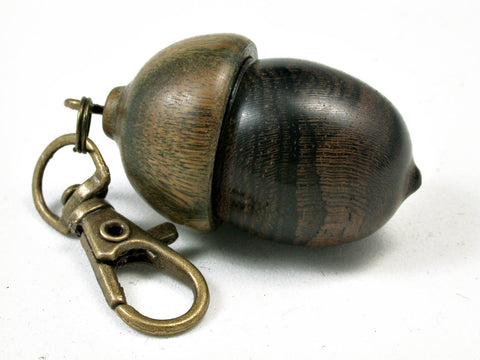 LV-2516 Ziricote & Verawood Acorn Pendant Box, Bag Charm, Keychain-SCREW CAP