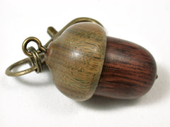 LV-2424 Snakewood & Verawood Acorn Pendant Box, Bag Charm, Keychain-SCREW CAP