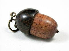 LV-2515 Curly Koa & Black Palm Acorn Pendant Box, Bag Charm, Keychain-SCREW CAP