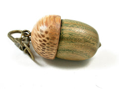 LV-2530 Verawood & Royal Palm Acorn Pendant Box, Bag Charm, Keychain-SCREW CAP