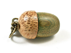 LV-2530 Verawood & Royal Palm Acorn Pendant Box, Bag Charm, Keychain-SCREW CAP