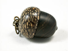 LV-2518 Ziricote & Betelnut Acorn Pendant Box, Bag Charm, Keychain-SCREW CAP