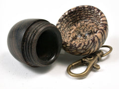 LV-2518 Ziricote & Betelnut Acorn Pendant Box, Bag Charm, Keychain-SCREW CAP