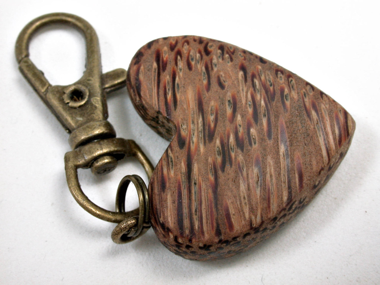 LV-2550 Red Palm Wooden Heart Charm, Keychain, Wedding Gift-Unique Hand Made