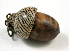 LV-2566 Chittum Burl & Betelnut Acorn Pendant Box,Bag Charm, Keychain-SCREW CAP