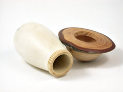 LV-2559 Holly & Cedar Wooden Mushroom Threaded Box, Urn-SCREW CAP